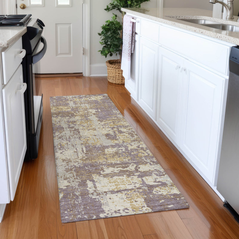 Premium Machine Washable Mayfield AMF1008 Abstract Rug, Runner 2'3" x 7'6"