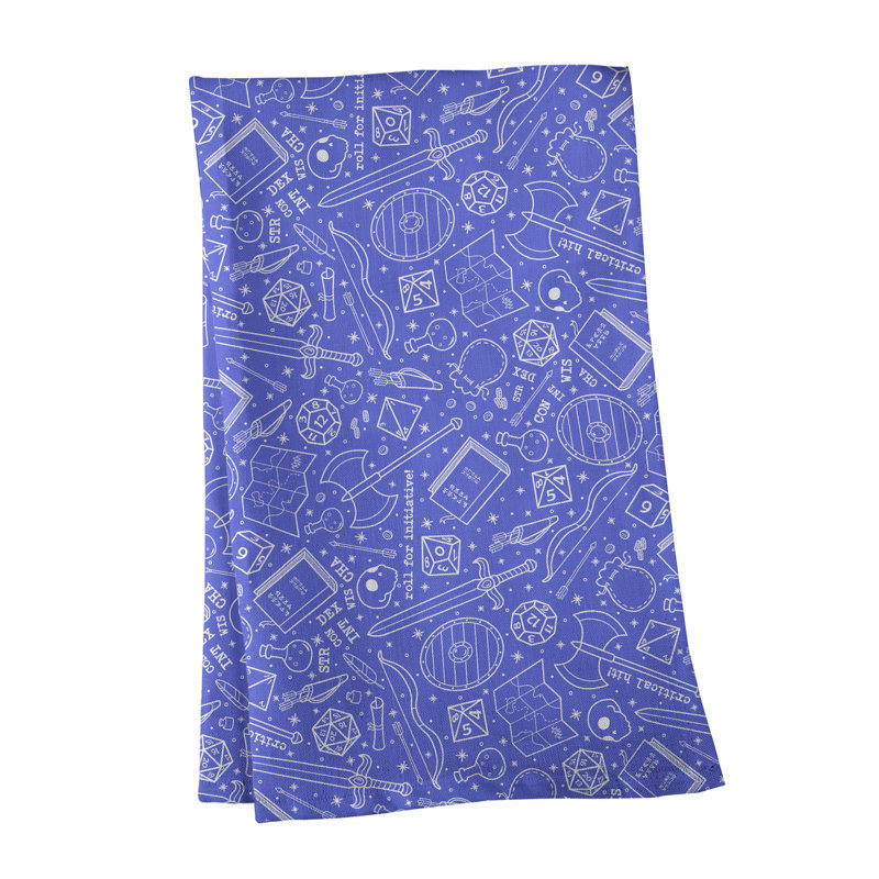 Serviette à thé classique à motif rpg Mcguigan, Polyester sergé, Bleu marine / Noir