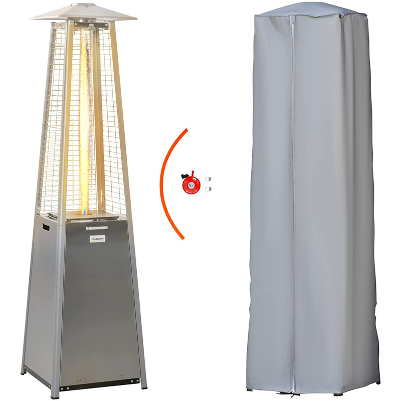 Hartford Propane Standing Patio Heater, Silver