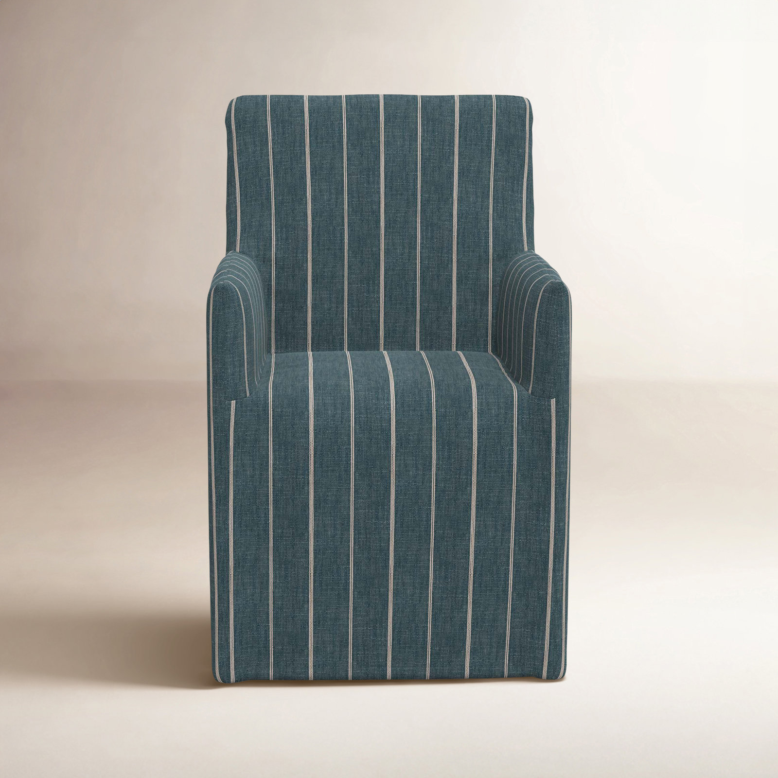 Silvia Dining Armchair, Fritz Indigo Stripe