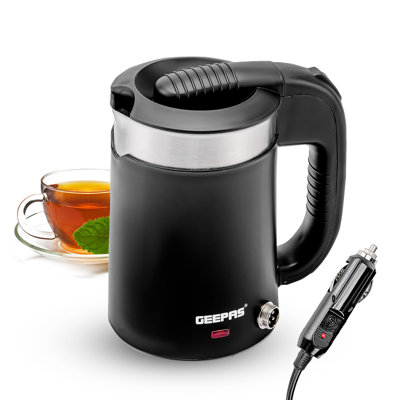Geepas 1100W Travel Electric Kettle 2 In 1 Double Layer Car & Home Multiuse Kettle, 0.5L