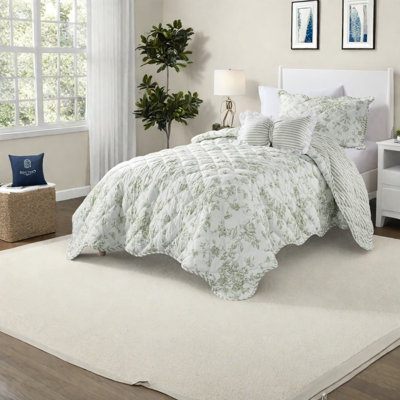 Reversible Bedding Sets, Soft Microfiber Twin XL Cottage Floral Home