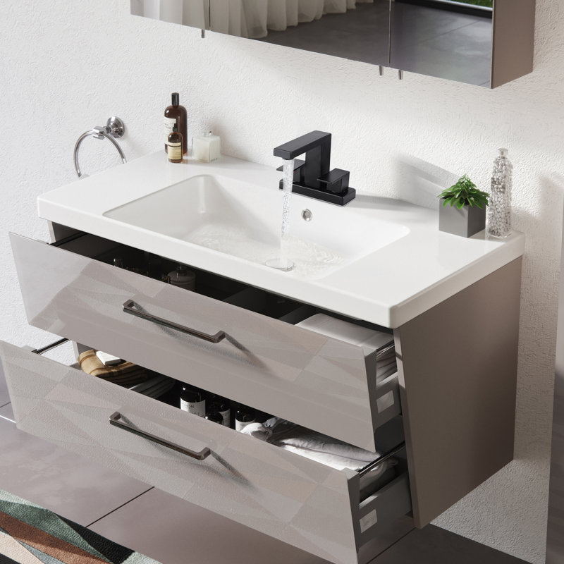 Robinet de salle de bain à large entraxe, Noir mat