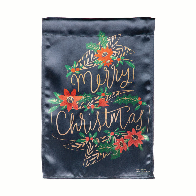 Drapeau de jardin joyeux Noël lustré