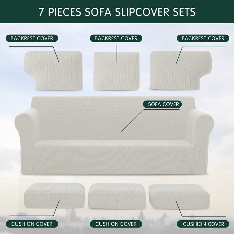 Subrtex Sofa Slipcover Sets 7 Pieces Stretch Couch Cover Backrest