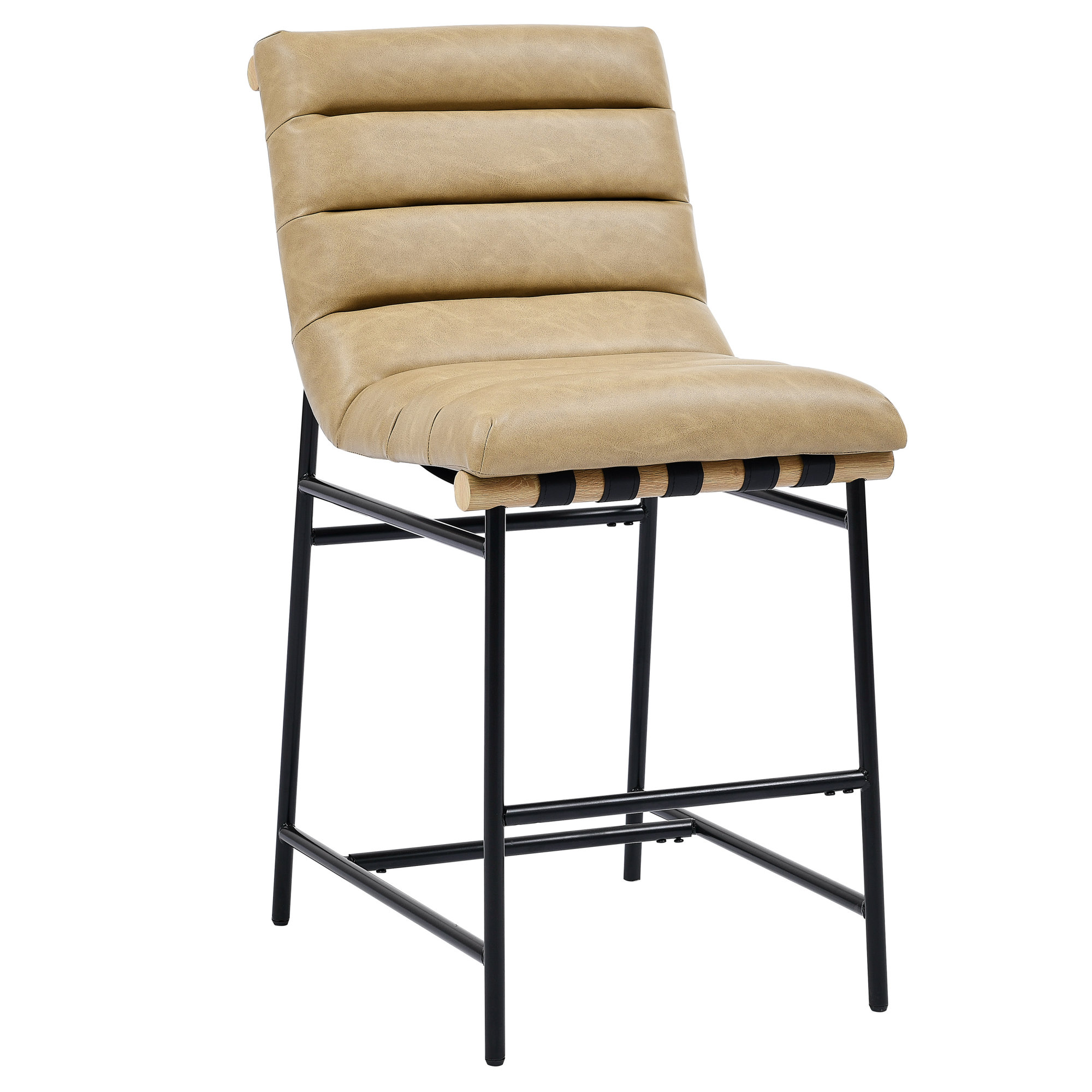 Nicco Vegan Leather Stool (Set of 2), Counter Stool (24" Seat Height)