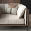 Canapé modulaire beige en cuir véritable-592065086