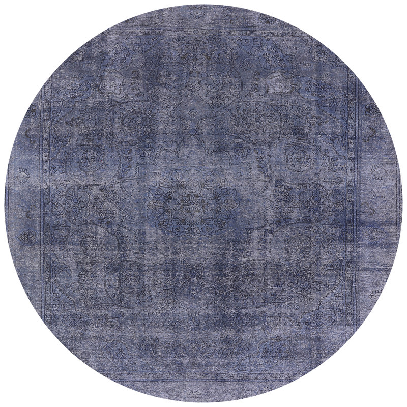 Tapis oriental bleu, Rond 8 pi