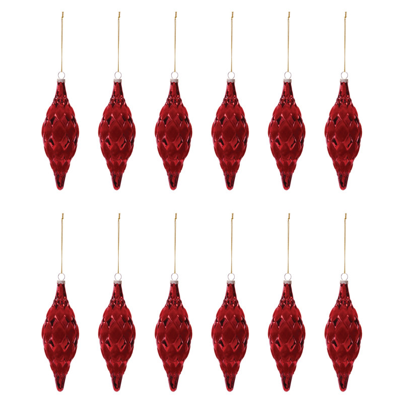 Ornements en verre (ensemble de 12)