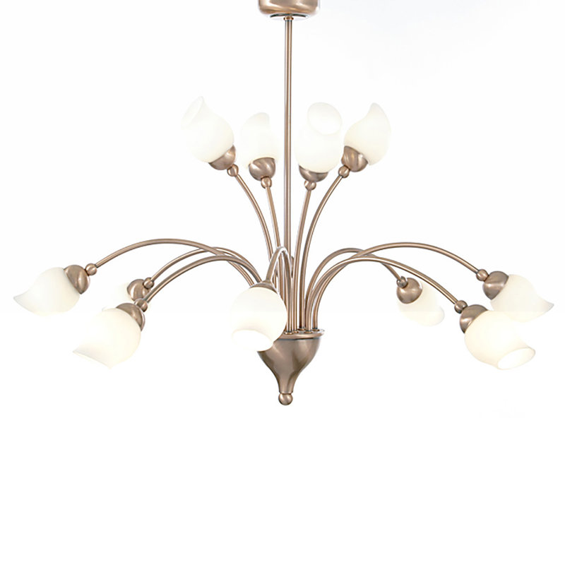 Kissinger 12 - Light Shaded Chandelier, Satin Brass