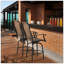 Ensemble de 2 tabourets de bar pivotants d'extérieur avec accoudoirs, chaises de patio à hauteur de bar avec cadre en acier pour balcon, bord de piscine, arrière-cour, brun