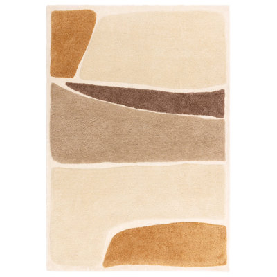 Deloyce Geometric Shapes Shag Area Rug