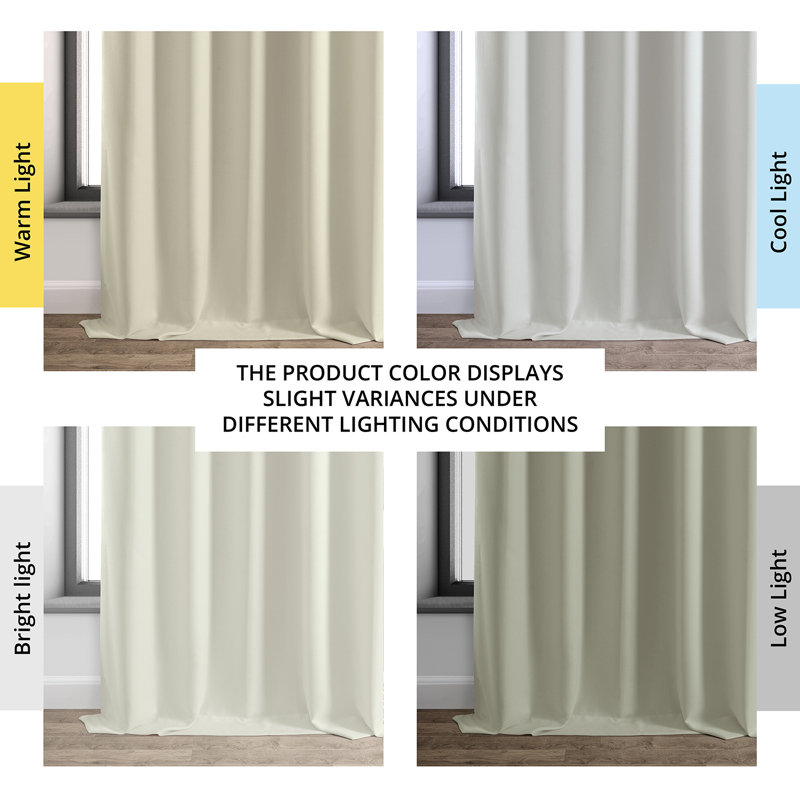 Faux Linen Thermal Blackout Curtains for Bedroom & Living Room Curtains - Single Panel Drapes (1 Panel), Excursion Ivory
