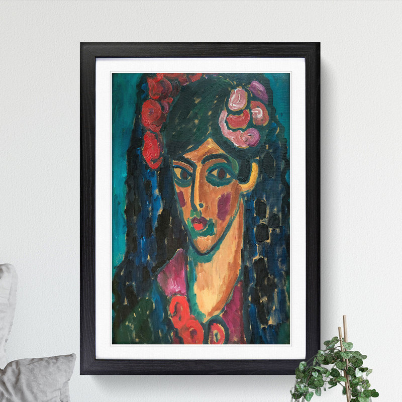 Portrait of a Woman Vol.1 by Alexej Von Jawlensky - Picture Frame Painting, 36cm H x 27cm W x 2cm D, Walnut Framed