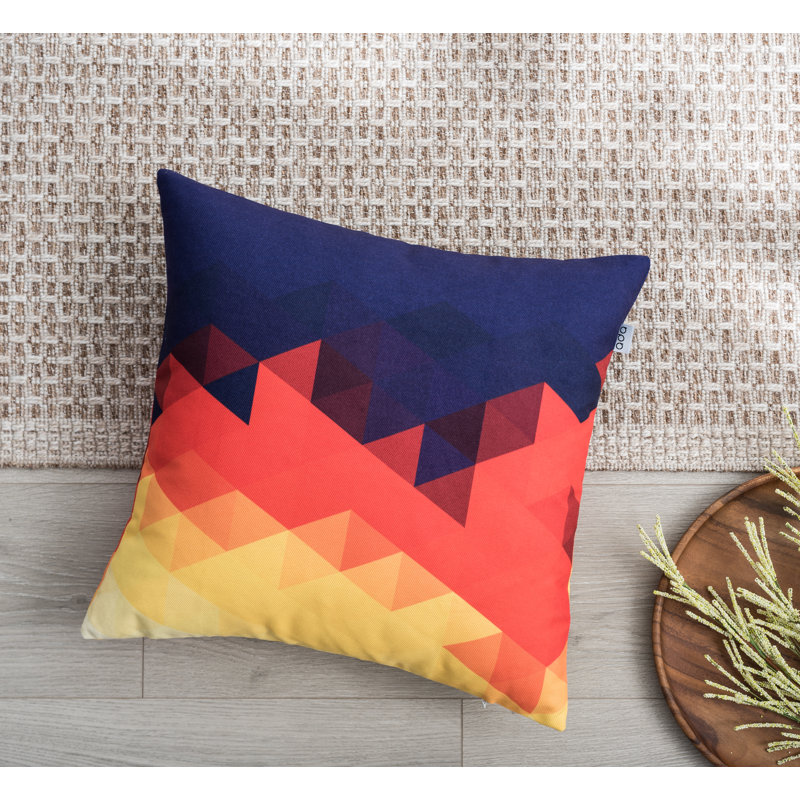 Colorful Geometric Polyester Square Floor Pillow
