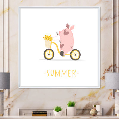 " Little Piggy On Summer Bicycle "