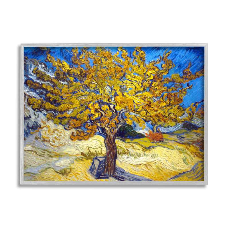 «Golden Tree Blue Yellow Van Gogh Classical» par Vincent Van Gogh - reproduction d'art, H 24 po x l 30 po