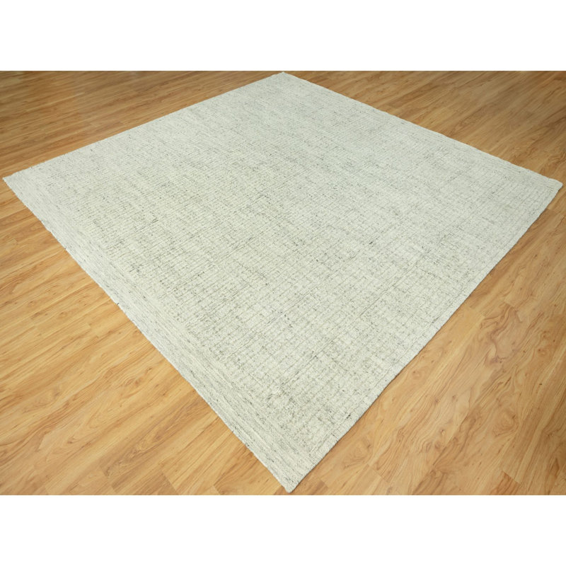 Carmaline One-of-a-Kind Square 10'3" X 10'3" New Age Square Wool Area Rug Grey
