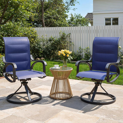 Patio Swivel Chair Set Of 2, All-weather Swivel Rocker Chair