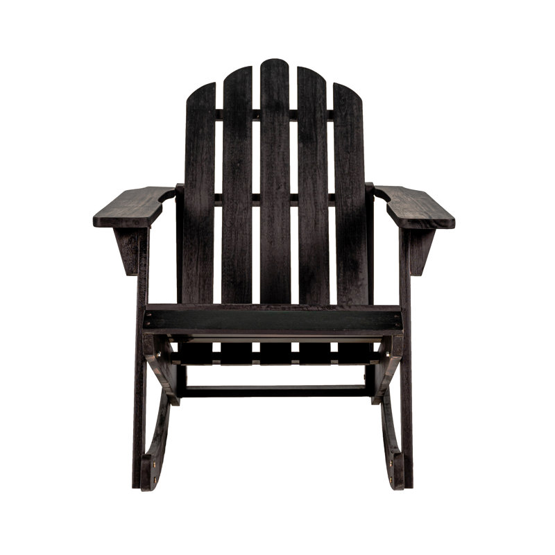 Avemaria Classic Acacia Wood Adirondack Rocking Chair, Weather-Resistant Slatted Outdoor Seating for Patio, Deck and Front Porch
