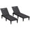 Ensemble de 2 chaises longues d'extérieur en résine avec 5 positions réglables, assemblage étanche et sans outil pour le patio près de la piscine