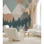 Papier peint amovible Snowy Row of Geometric Mountains Forest-99178435