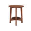 Table de bout ronde Mid-Century en bois avec tablette flottante, mobilier d'appoint, finition châtaignier chaud pour le salon Amarius