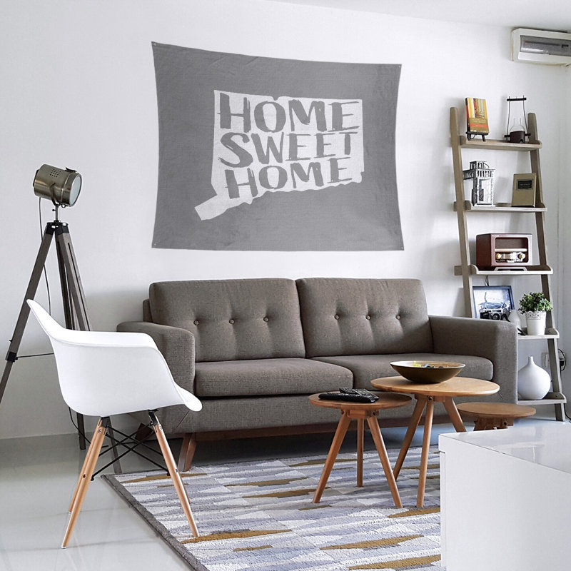 Tapisserie murale connecticut doux pour la maison, H 88 po x l 104 po, Gris