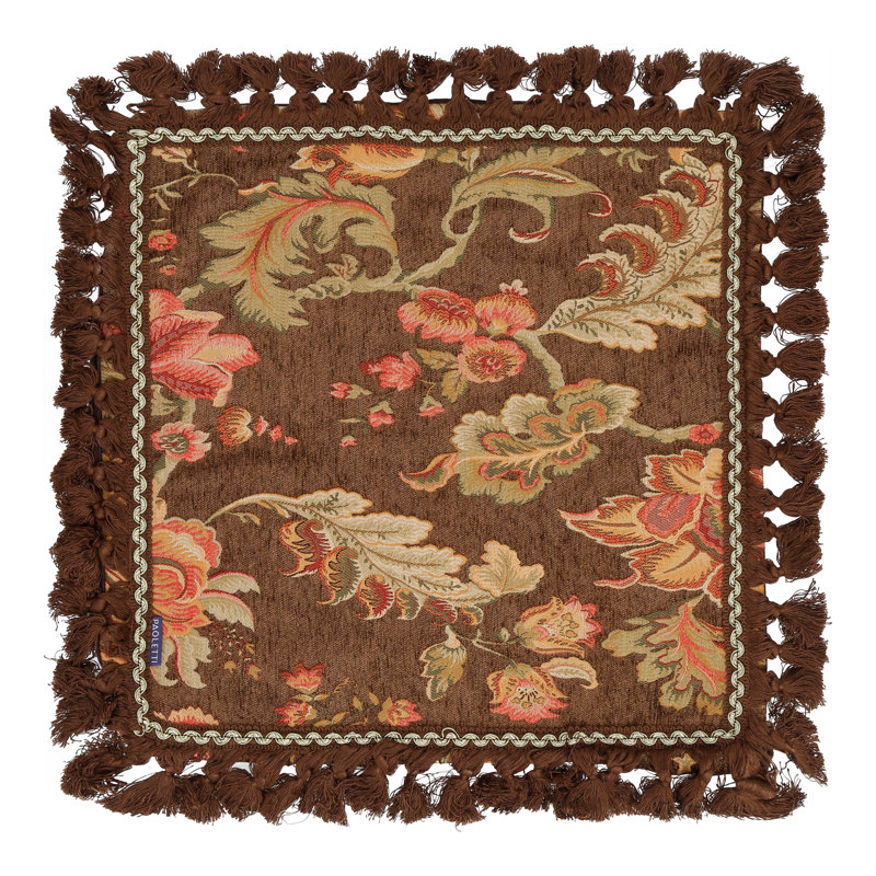 Babcock Floral Square Pillow Cover, 55 x 55cm, Black