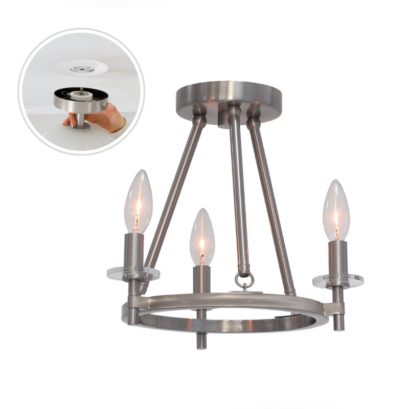 Sapello Plug & Play 3-Light Semi Flush Mount in Transitional and Modern Style-11.35 Inches Tall and 13 Inches Wide