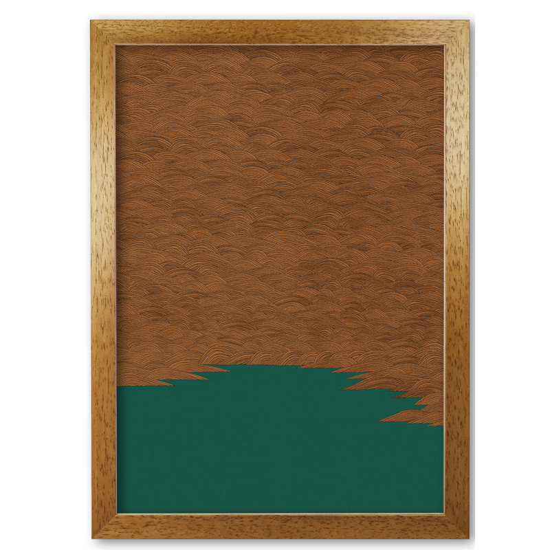 Copper & Green Landscape - Print, Honey Oak Frame, 42 cm H x 30 cm W x 5 cm D