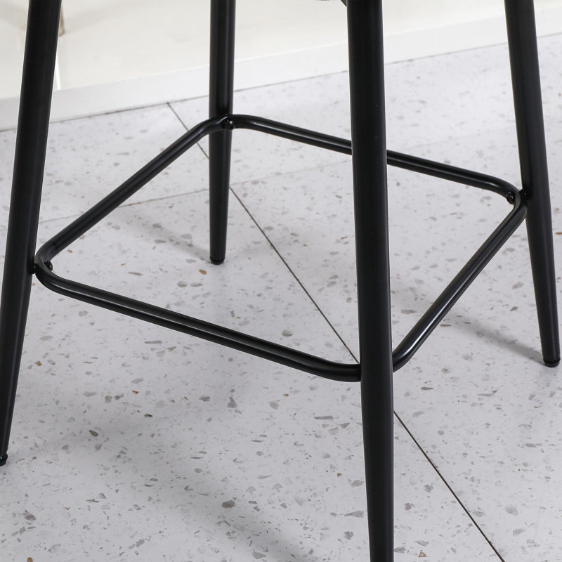 Ensemble de 2 tabourets pivotants à hauteur de comptoir, 2 tabourets pivotants rembourrés à 360 ° avec dossier et pieds en métal, siège d'une hauteur de 25,6 po, tabourets de comptoir pour îlot de cuisine et pub