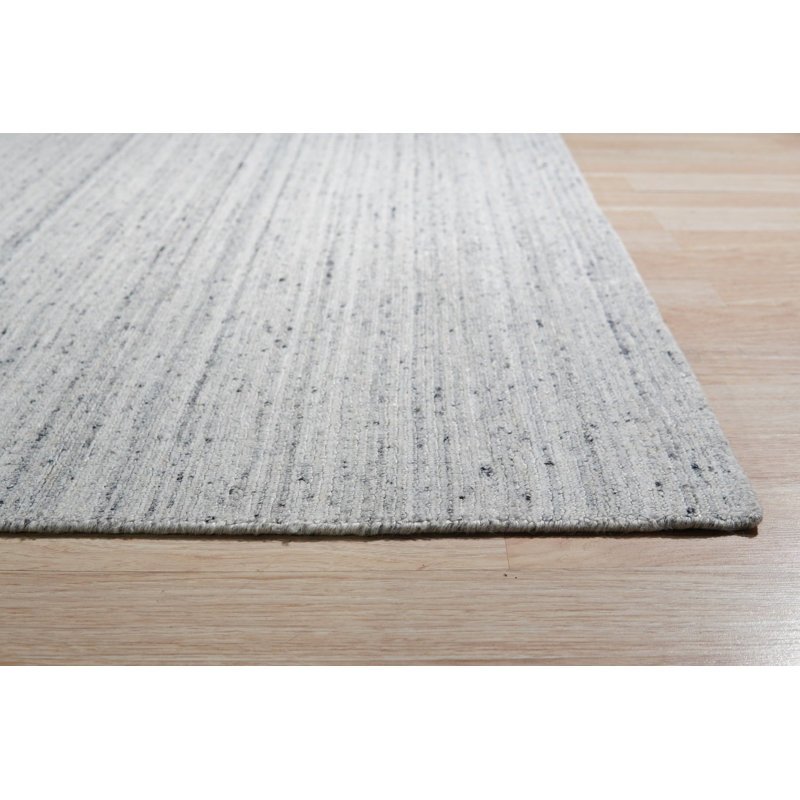 Tapis gris en laine noué à la main gris, 9 pi x 12 pi