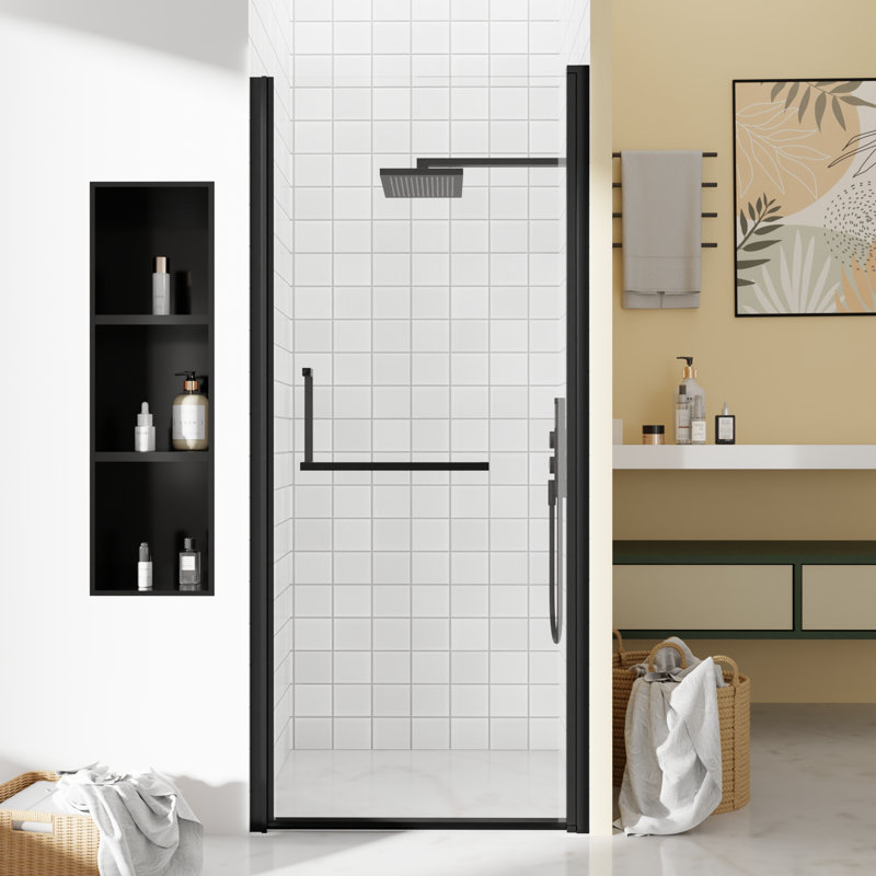 LEROKA Diverse Pivot Shower Door with 6mm (1/4 in.) Tempered Glass, 72" H x 35" W