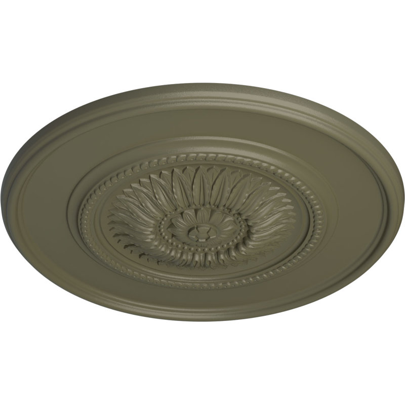 Endurathane Large Floral Ceiling Medallion, 41 1/8"OD x 2 1/2"P (Fits Canopies up to 1 1/2"), Hand-Painted Spartan Stone Finish