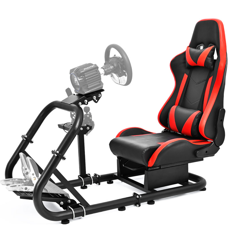 Anman Sim Racing Cockpit with Red Seat Fit Logitech G920 G29 GPRO Thrustmaster Xbox, Not Include Steering wheel & Wheels & Pedals and Shifter Handbrake