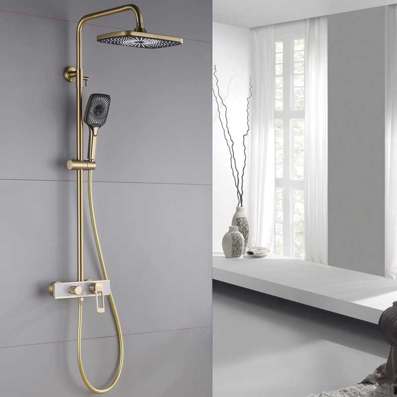 All-In-One Kit with Rough in-Valve, Brushed Gold