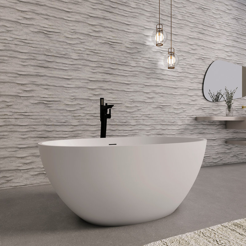Baignoire de trempage autoportante de 55 pouces pour salle de bain