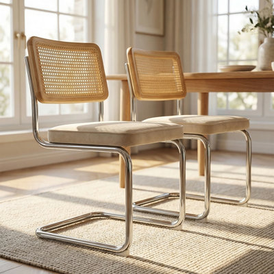 Ensemble de 2 chaises d'appoint en velours Breuer