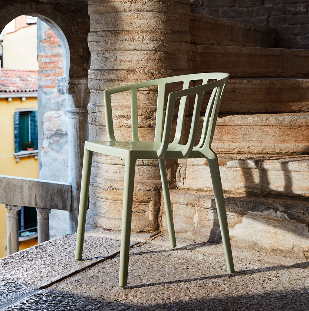 Venice Premium All-Weather Wicker Outdoor Stacking Dining Armchair, Sage Green