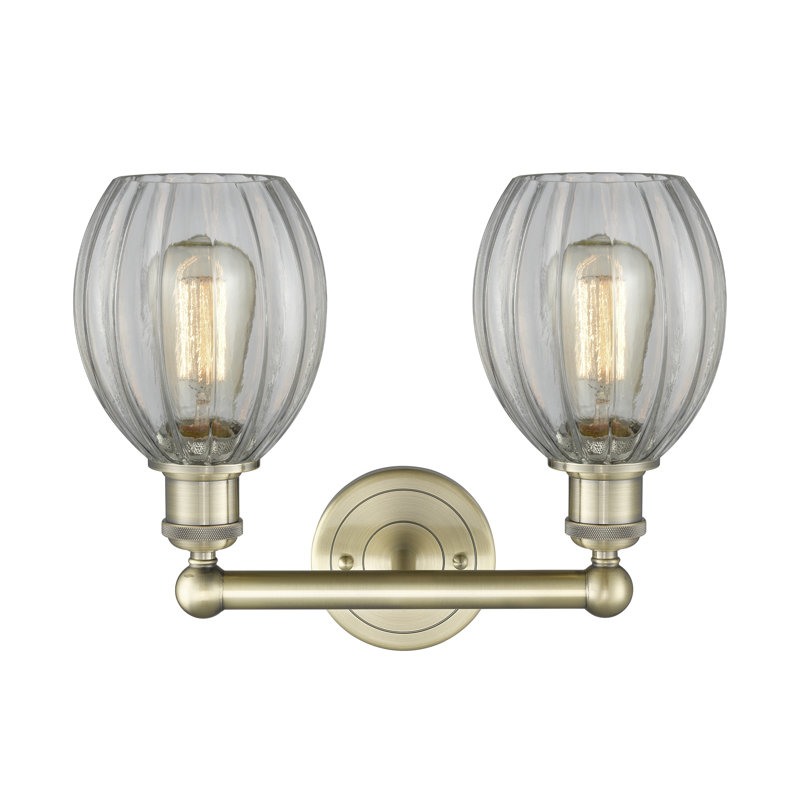 Bolduc 2 - Light Dimmable Vanity Light, Clear, Antique Brass
