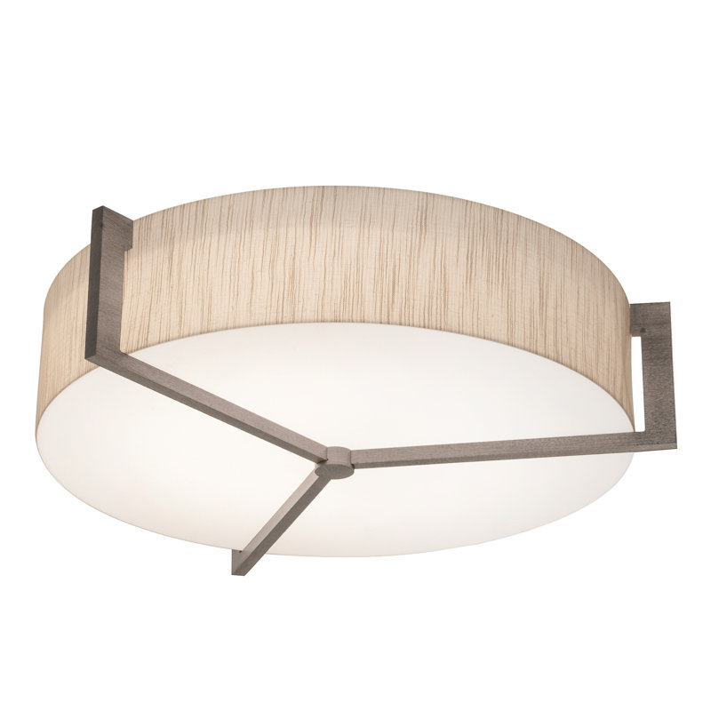 Leeroy LumaFuse Flush Mount, 4.25" H x 17" W x 17" D, Jute, Espresso