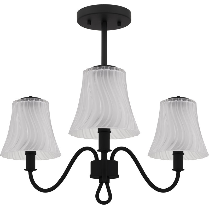 Plafonnier semi-encastré 3 lumières Amedio, Noir mat
