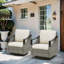 Ensemble de 2 chaises berçantes d'extérieur pivotantes pour l'extérieur, avec coussins d'extérieur et de patio