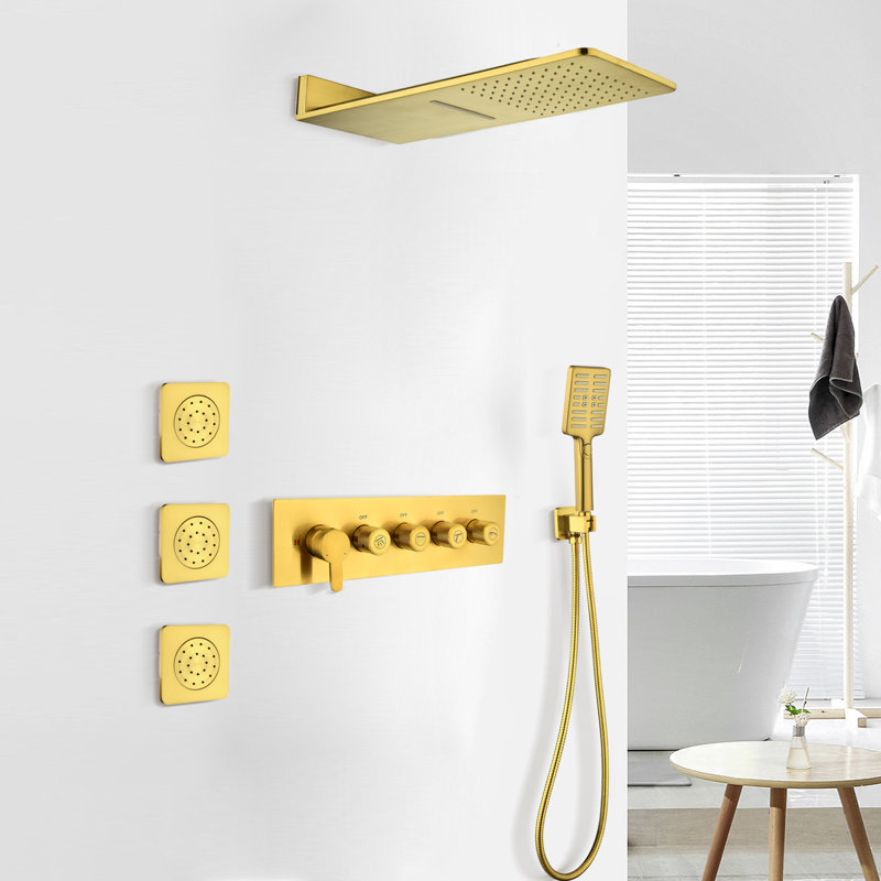 Complete Shower System with Rough in-Valve, White