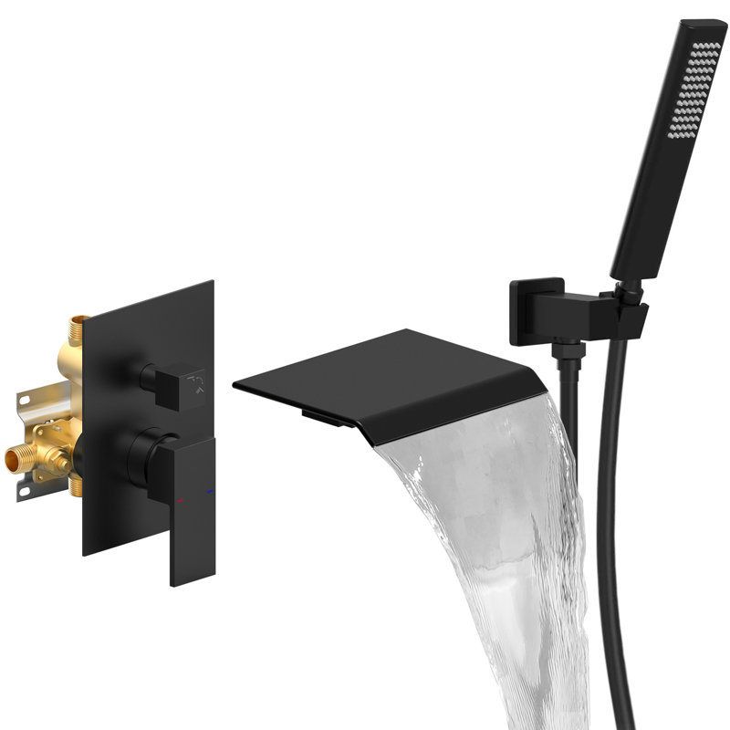 Topcraft Wall-Mounted Bathtub Faucet With Handheld Showerhead