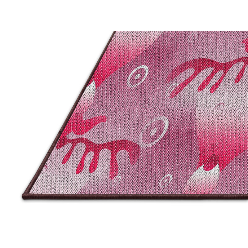 Rose Tapis décoratif, Rectangle 5 pi x 7 pi