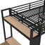 Grand lit mezzanine en métal avec garde-robe-676032477