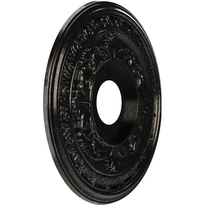 Médaillon de plafond en PVC thermoformé Baltimore, H 16 po x l 16 po x P 1 po, Galaxie métallique texturée