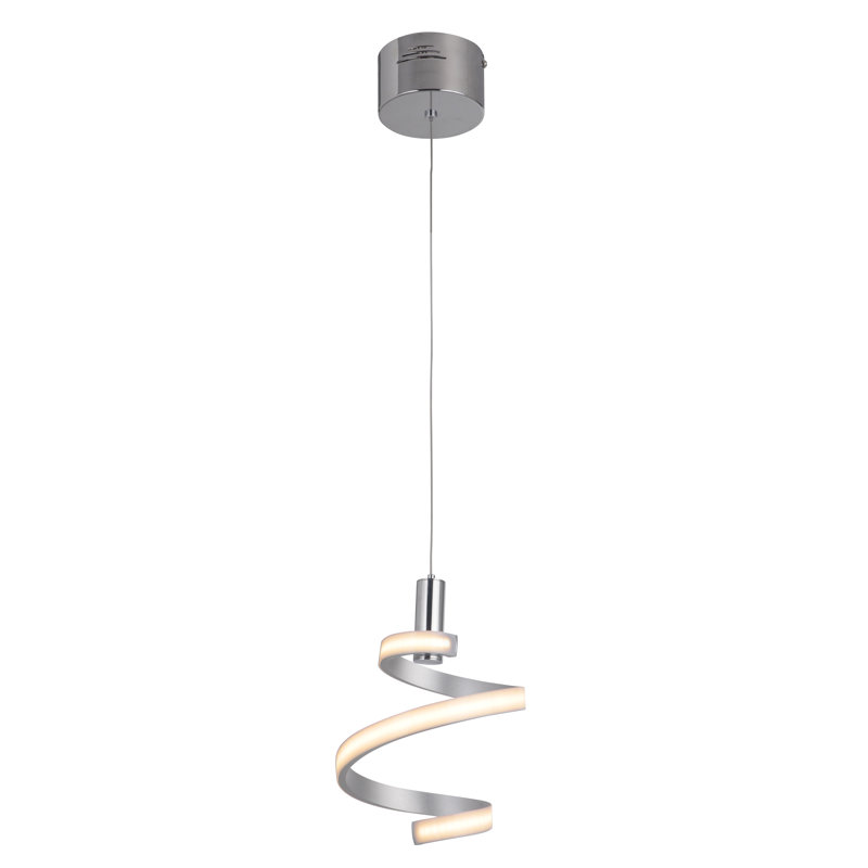 Luminaire suspendu géométrique unique à 1 lumière Dormer, Argenté mat